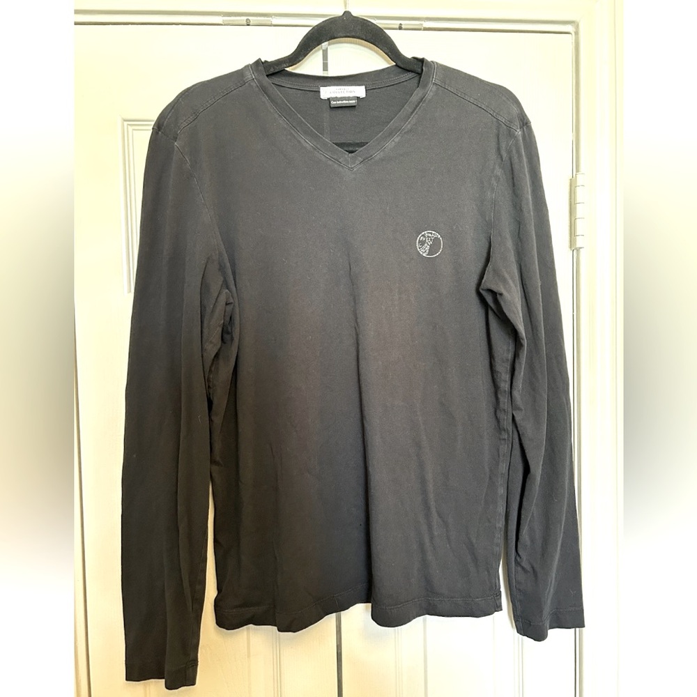 VERSACE Collection - Women’s V-Neck Long Sleeve Shirt - Size M - Black -Org $250